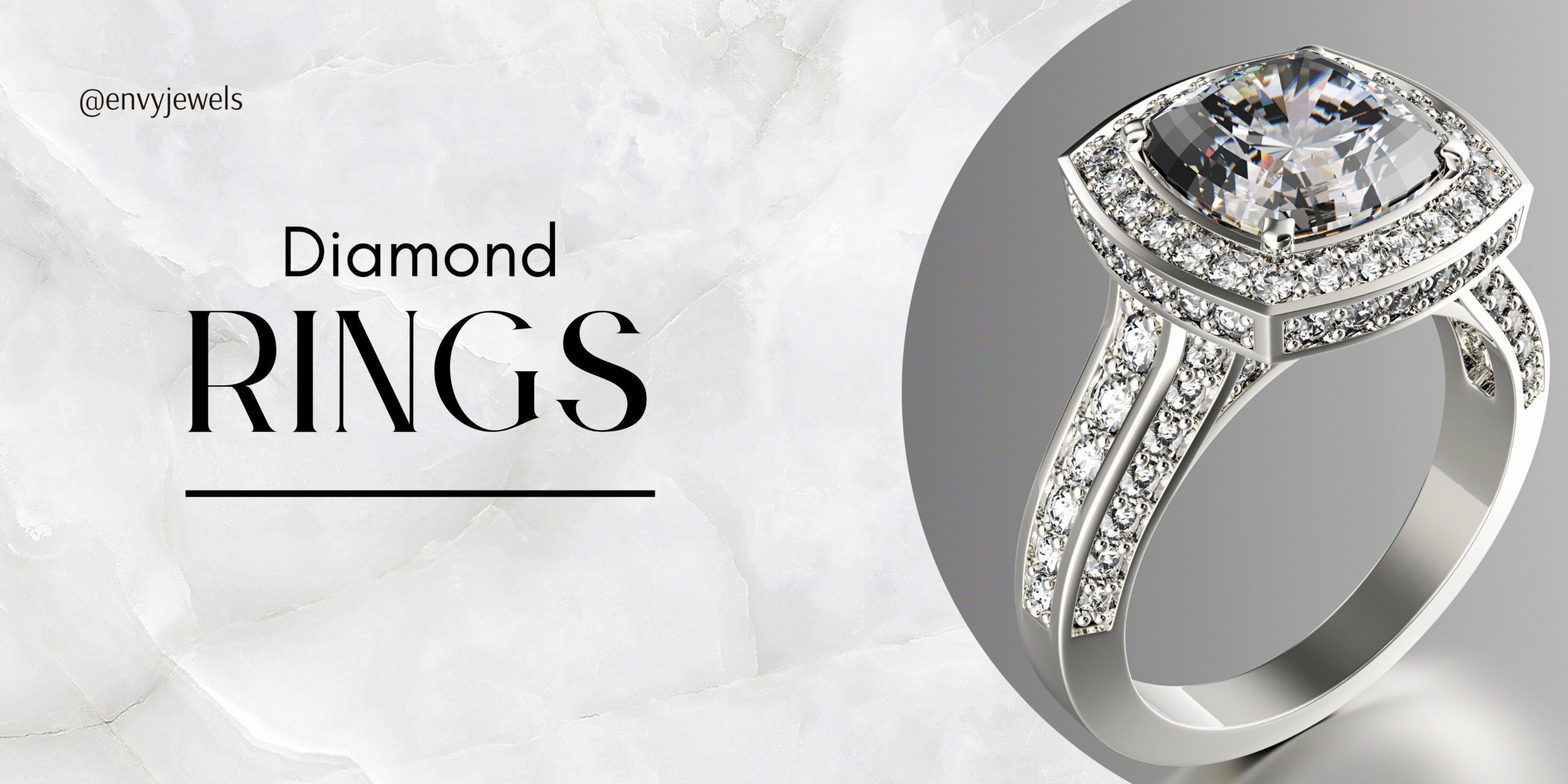 Grey Elegant Diamond Ring Sale Banner